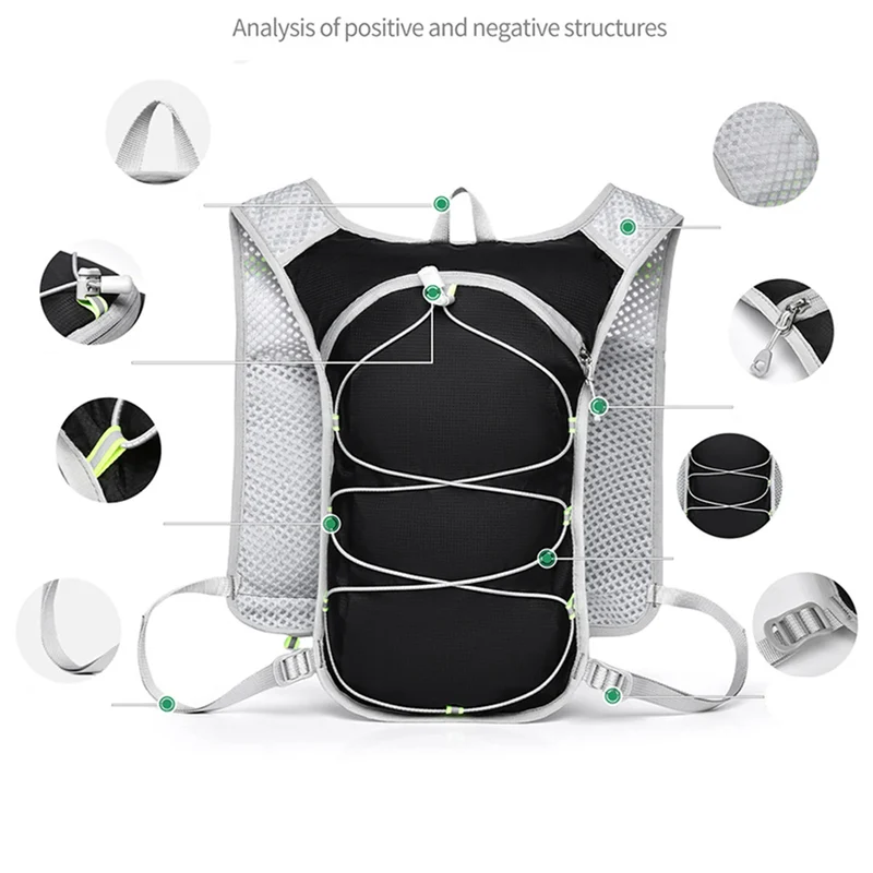 Running Backpack Hiking Bag Breathable Waterproof Portable Water Bottle Backpack Cycling Backpack for Camping, Adventure