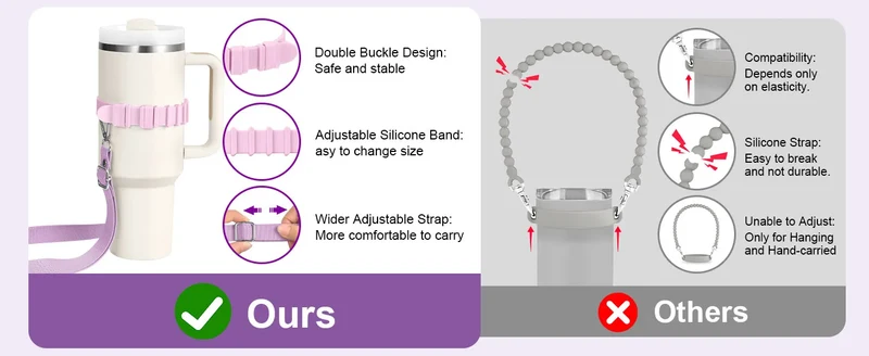 Eary Silicone Portable Water Bottle Carry Strap Handle Adjustable Water Bottle Sling Carrier With Strap Universal Cup Accessory
