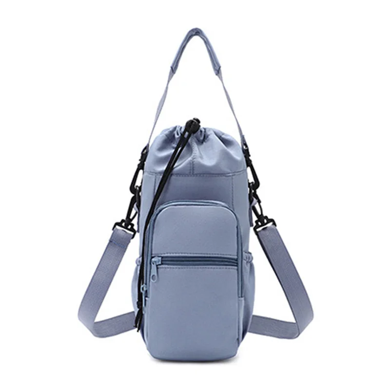 Portable Water Bottle Bag with Adjustable Strap Thermal Mugs Insulated Protective Cover Phone Pocket Outdoor Sports Travel Bag