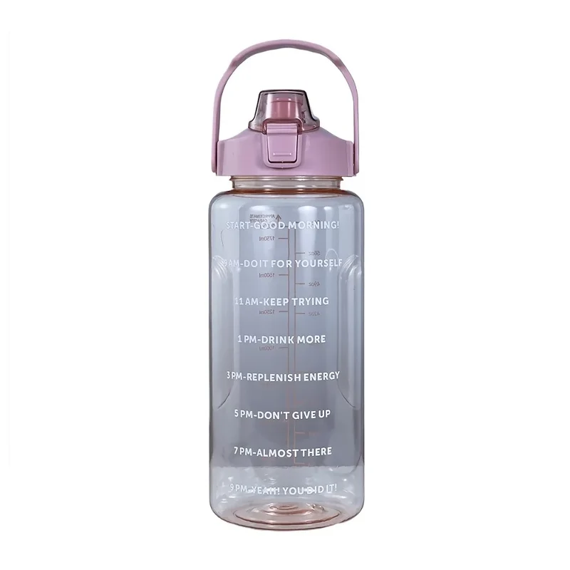 2L Portable Water Bottle Large Capacity Plastic Straw Water Cup Beverage Bottle,Outdoor Portable Sports Water Cup