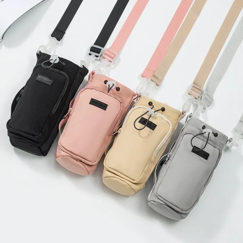 Portable Water Bottle Bag with Adjustable Shoulder Strap Thermal Vacuum Mug Cup Sleeve Cup Insulated Protective Cover