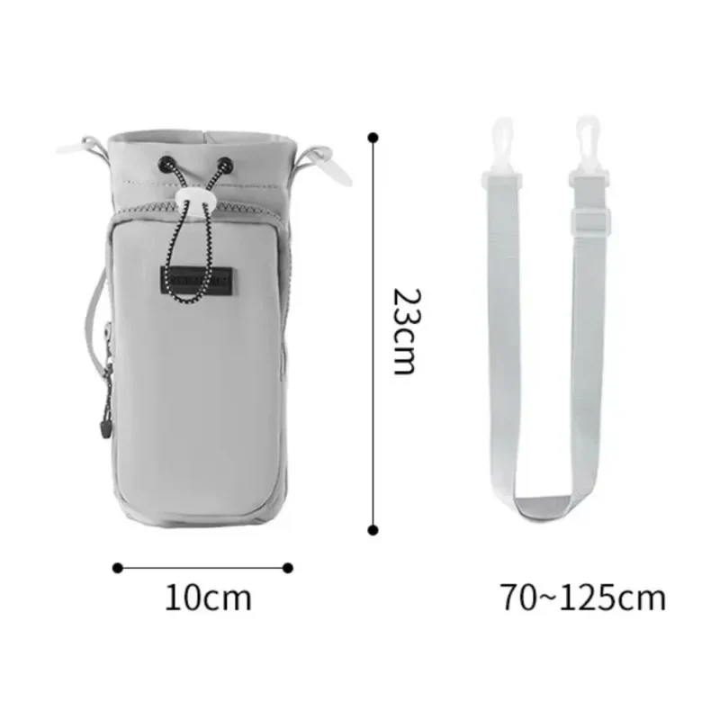 Portable Water Bottle Bag with Adjustable Shoulder Strap Thermal Vacuum Mug Cup Sleeve Cup Insulated Protective Cover
