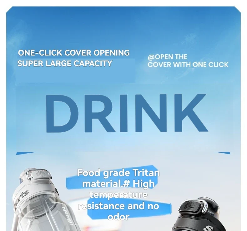1L Sports Bottle Tritan Drinking Plastic Water Jug Fitness Bicycle Climbing Outdoor Bottle Water Cup