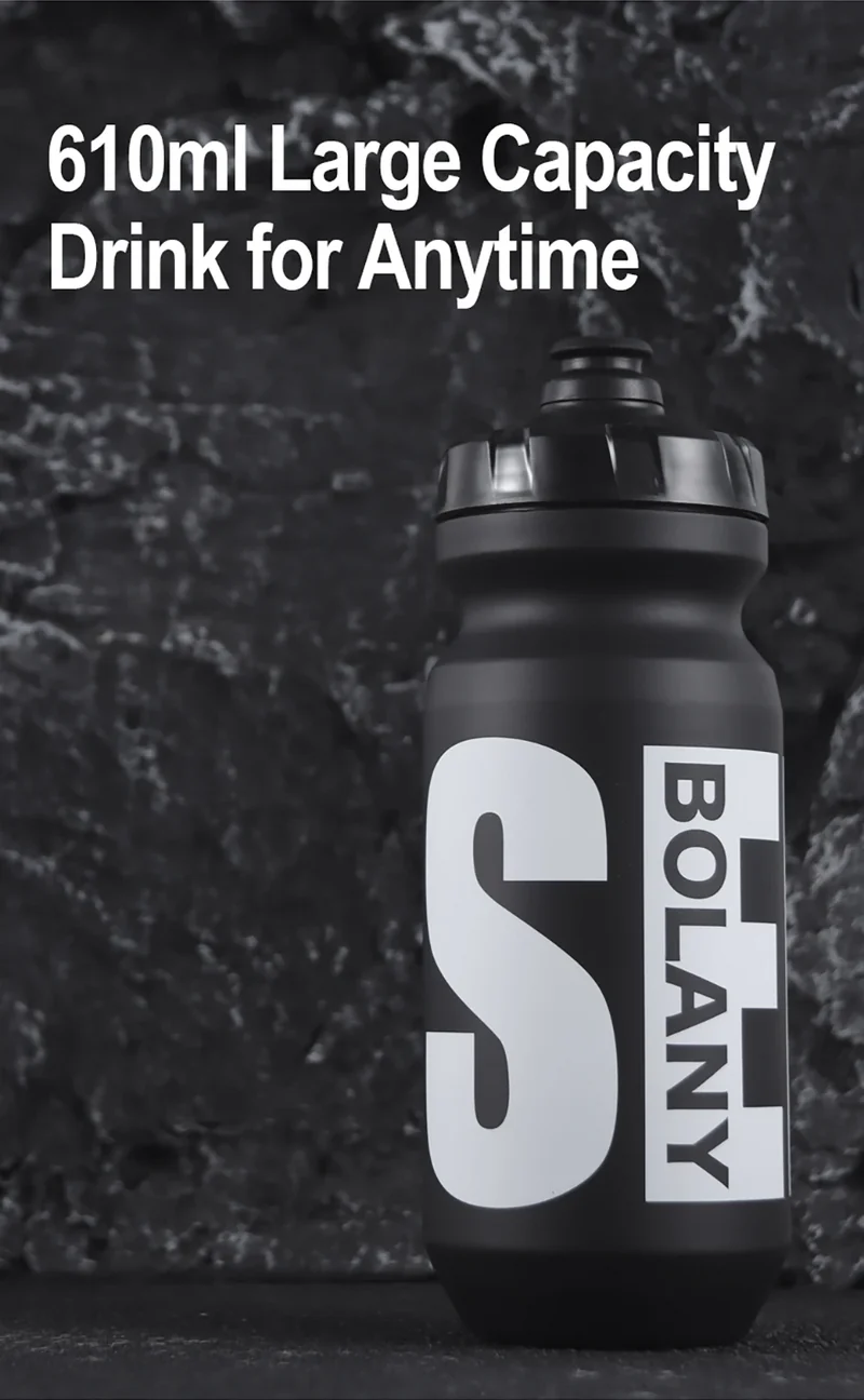 BOLANY 610ML Cycling Bike Water Bottle Bicycle Portable Kettle with Cover Matte Plastic Sports Bottle Outdoor Supplies