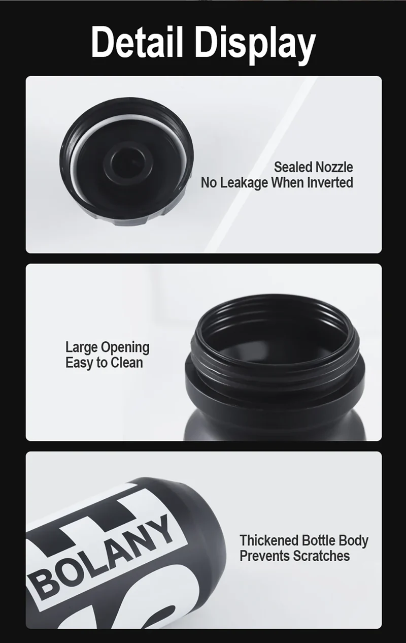 BOLANY 610ML Cycling Bike Water Bottle Bicycle Portable Kettle with Cover Matte Plastic Sports Bottle Outdoor Supplies
