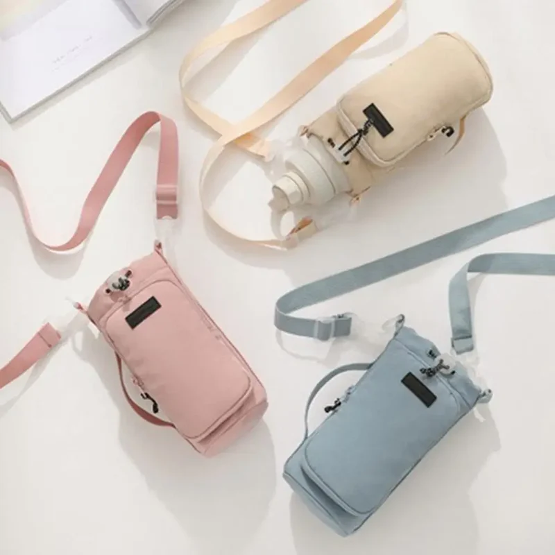 Portable Water Bottle Bag Water Bottle Holder With Adjustable Shoulder Strap Cup Insulated Protective Cover Cup Accessories