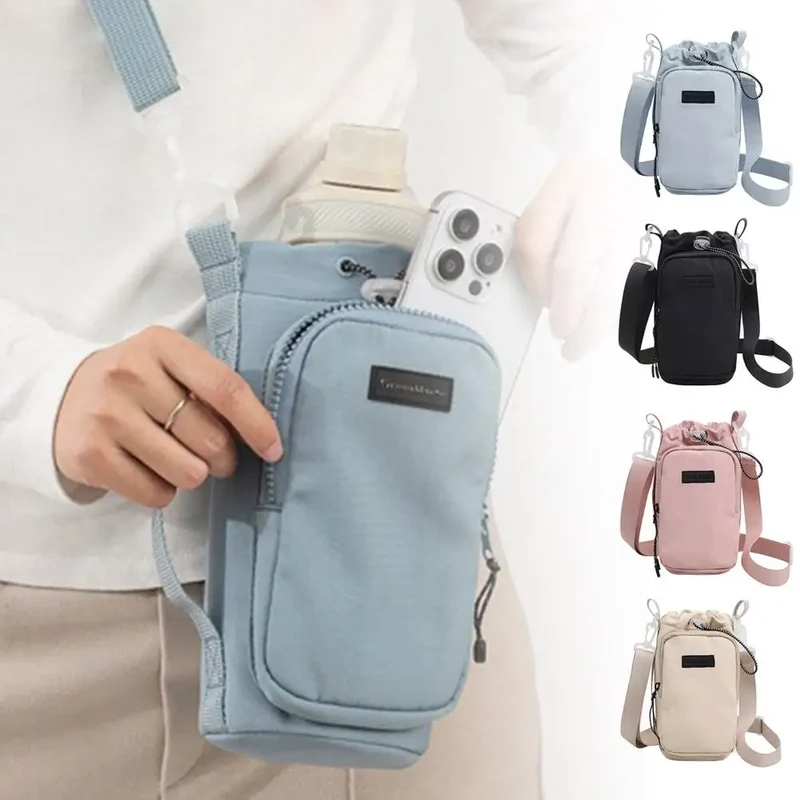 Portable Water Bottle Bag Water Bottle Holder With Adjustable Shoulder Strap Cup Insulated Protective Cover Cup Accessories