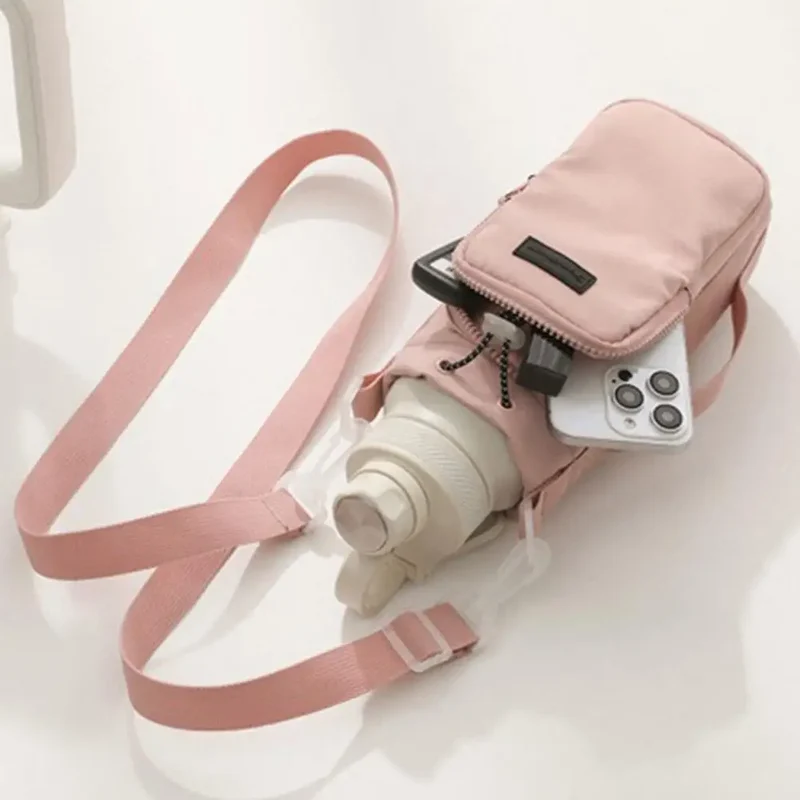 Portable Water Bottle Bag Water Bottle Holder With Adjustable Shoulder Strap Cup Insulated Protective Cover Cup Accessories