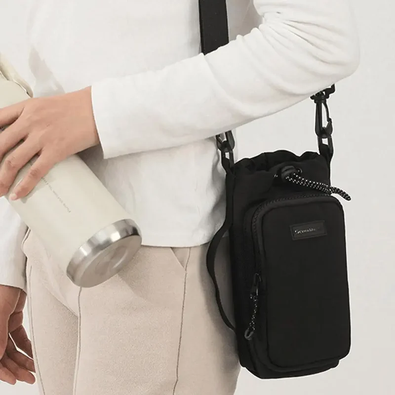 Portable Water Bottle Bag Water Bottle Holder With Adjustable Shoulder Strap Cup Insulated Protective Cover Cup Accessories