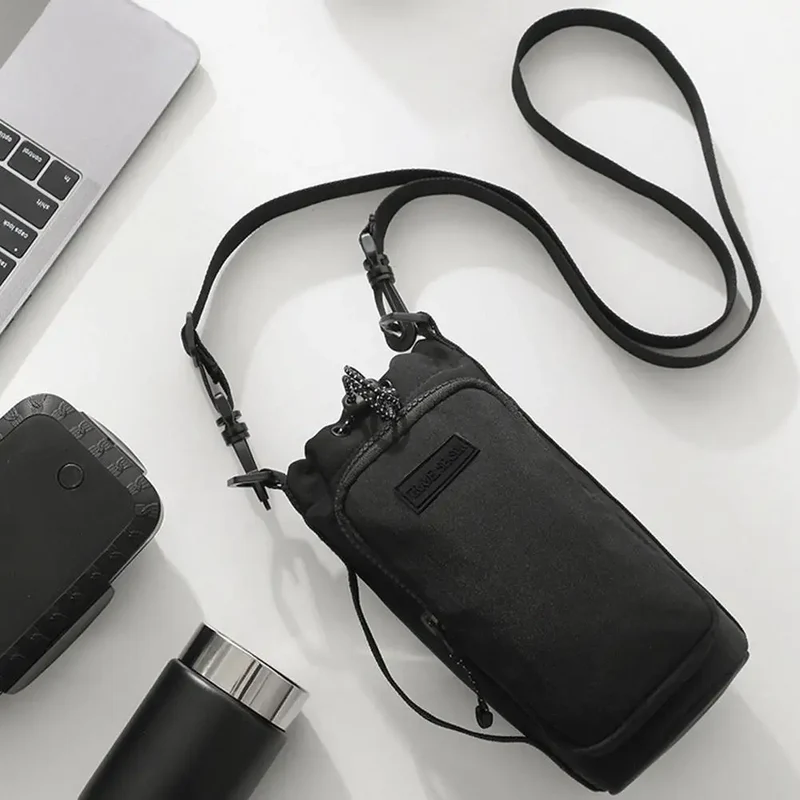 Portable Water Bottle Bag with Adjustable Shoulder Strap Water Bottle Sleeve for Walking Hiking Camping Gym Insulated Protective