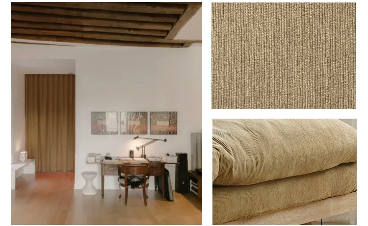Japanese Nordic Cotton and Linen Curtains for Living Room Bedroom Blackout Curtain Decoration Custom Finished Partition Curtain