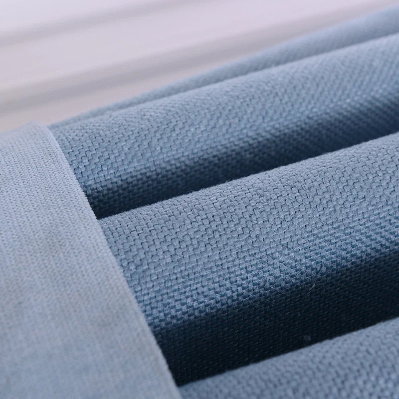 YCENTRE Faux Linen 70%-85% Shading Custom Made Insulating Modern Style Solid Color Blackout Curtain For Living Room Window