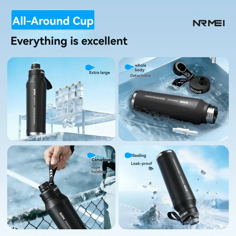 Large Capacity Waterbottle Insulated Flasks Stainless Steel Tumble Cycling Sports Portable Water Bottle for Men