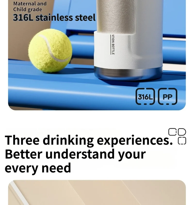 Large Capacity Waterbottle Insulated Flasks Stainless Steel Tumble Cycling Sports Portable Water Bottle for Men