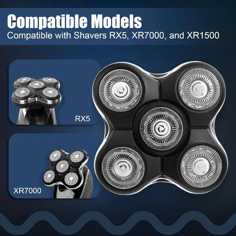 1/2/3Pcs Shaver Replacement Heads Compatible with Balder XR7000/XR1500/XR5 Head Shaver Model Electric Shaving for Bald Men