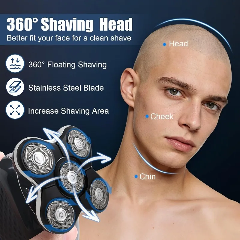 1/2/3Pcs Shaver Replacement Heads Compatible with Balder XR7000/XR1500/XR5 Head Shaver Model Electric Shaving for Bald Men