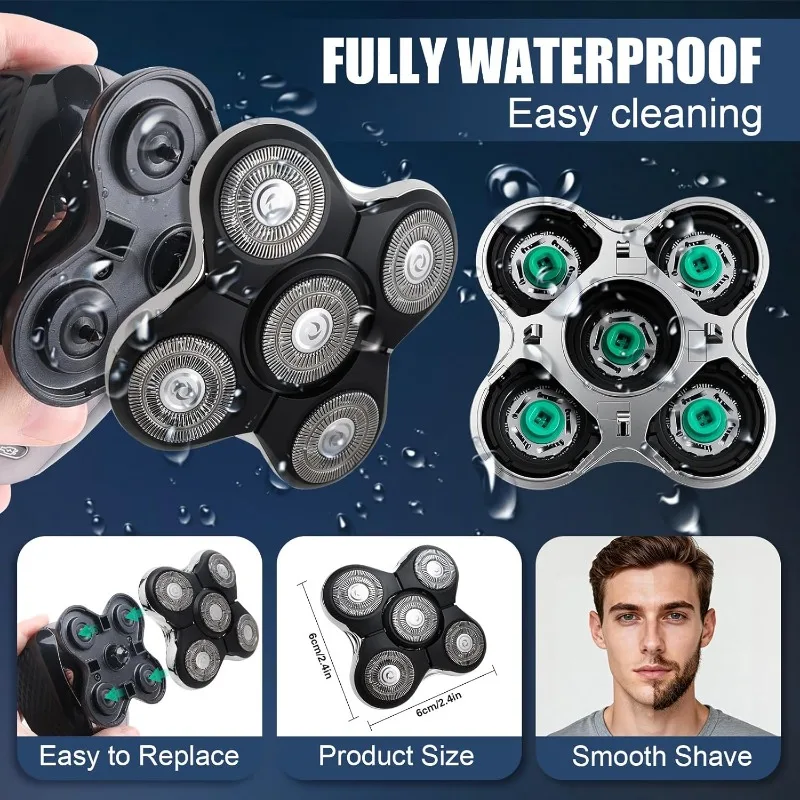 1/2/3Pcs Shaver Replacement Heads Compatible with Balder XR7000/XR1500/XR5 Head Shaver Model Electric Shaving for Bald Men
