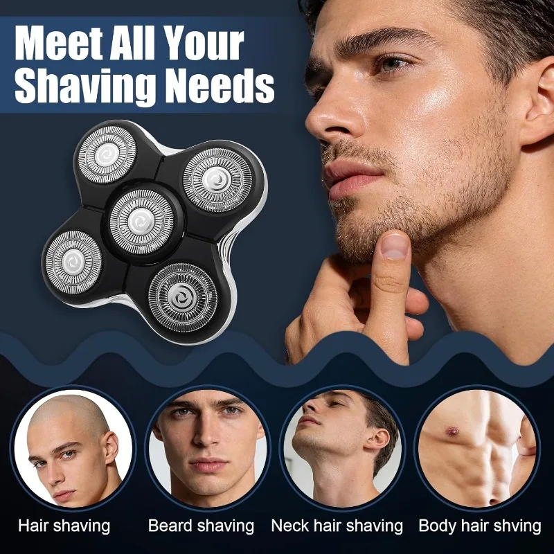 1/2/3Pcs Shaver Replacement Heads Compatible with Balder XR7000/XR1500/XR5 Head Shaver Model Electric Shaving for Bald Men