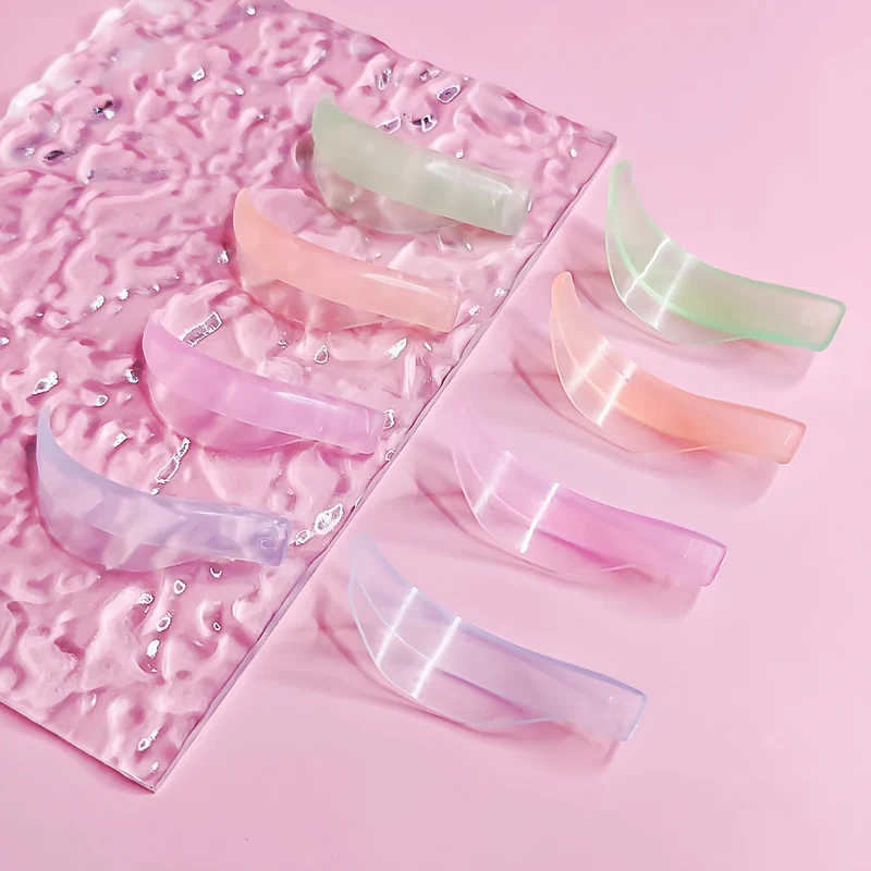 Lomansa 4 Pairs L Curl Silicone Eyelash Perm Rod Shield Sticky Lash Lift Pad Lifting 3D Eyelash Curler Accessories Makeup Tool