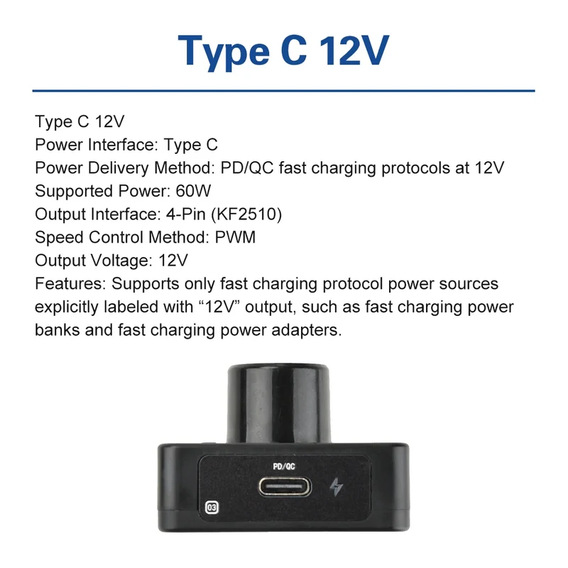 PWM Fan Controller With PD QC Fast Charging DC 12V 24V 5V Multi-Voltage Input Speed Regulator For DIY Cooling Fans