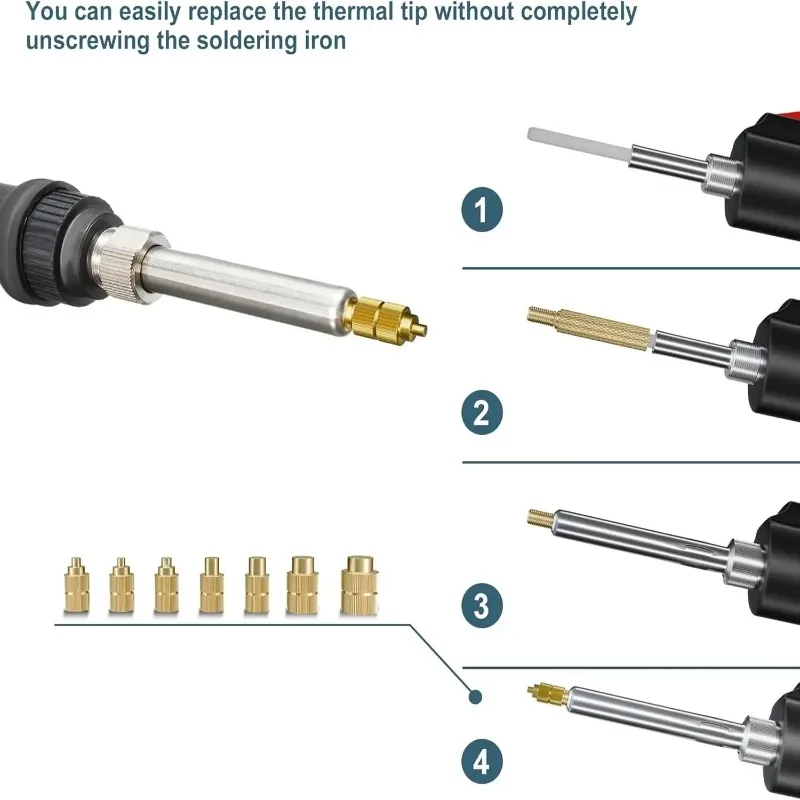 Heat Embedded Nuts Adaptors M2 M2.5 M3 M4 M5 M6 Head Insertion Tips Kit For 936 Soldering Iron Pen
