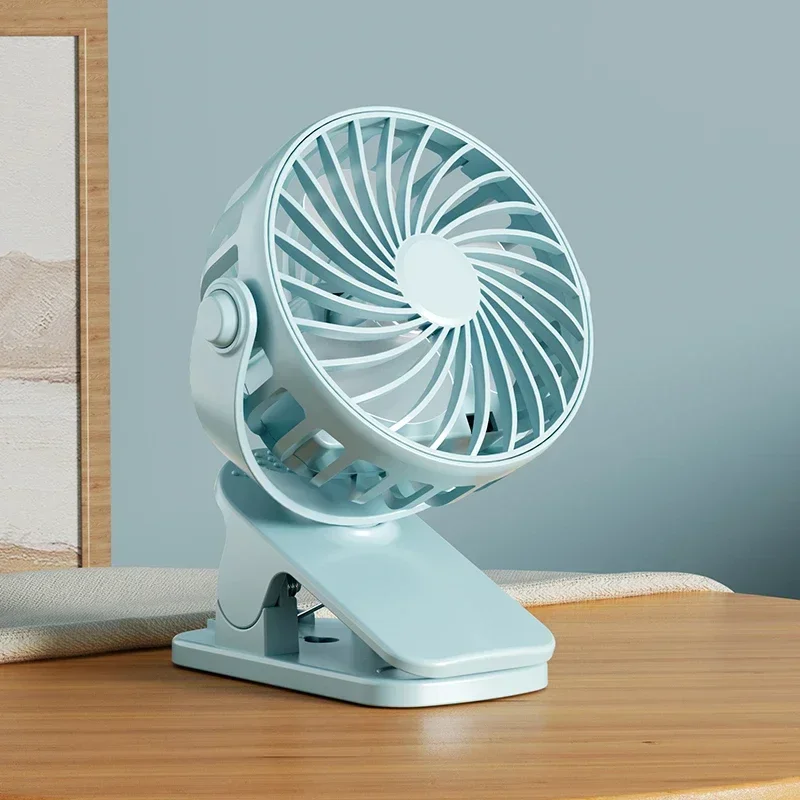 Portable Mini Cooler Fan 720°Rotatable Clip Fan Built In Night Lamp USB Rechargeable Personal Fan For Outdoor Camping Ventilador