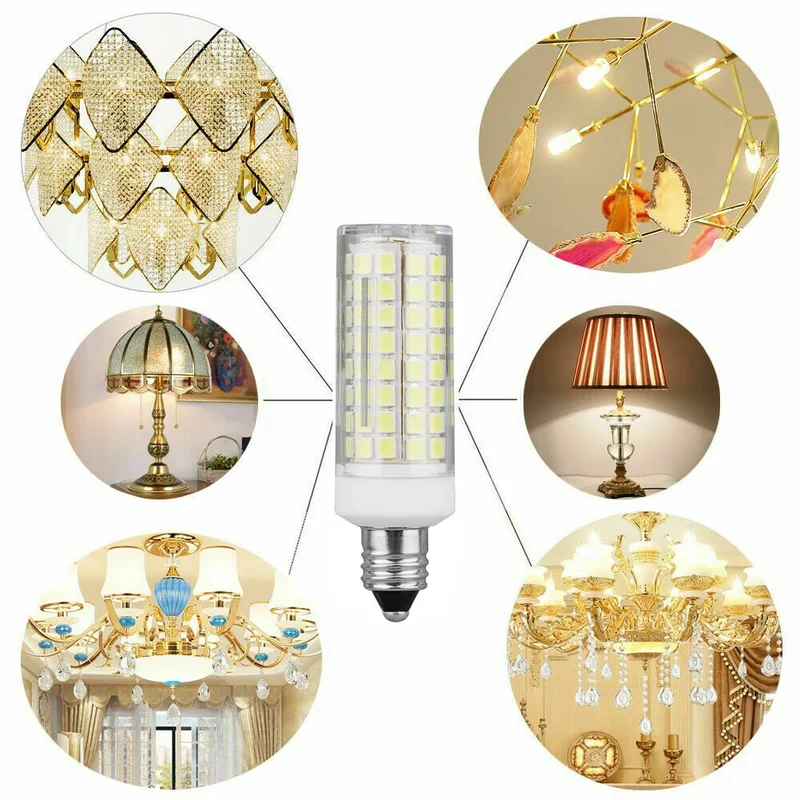AC110V Brightness Bulb 102LEDs E11/E12/E14/E17 LED Lights Corn Bulbs 9W Replace 80W Halogen Lamp for Home House Lighting Bedroom