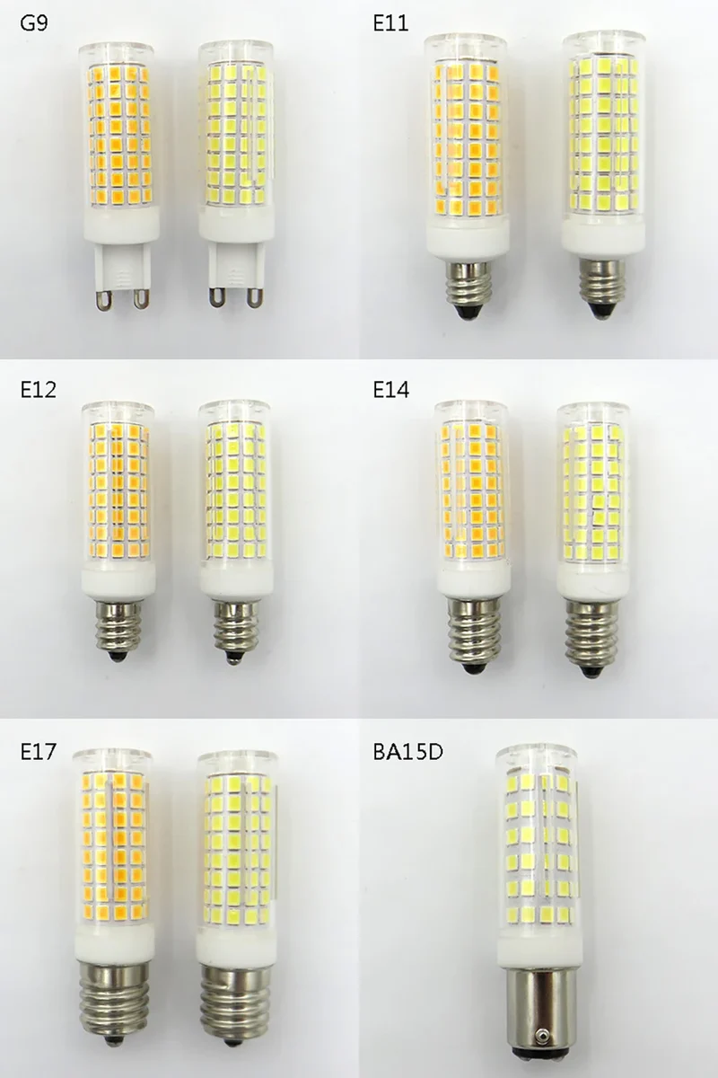 AC110V Brightness Bulb 102LEDs E11/E12/E14/E17 LED Lights Corn Bulbs 9W Replace 80W Halogen Lamp for Home House Lighting Bedroom