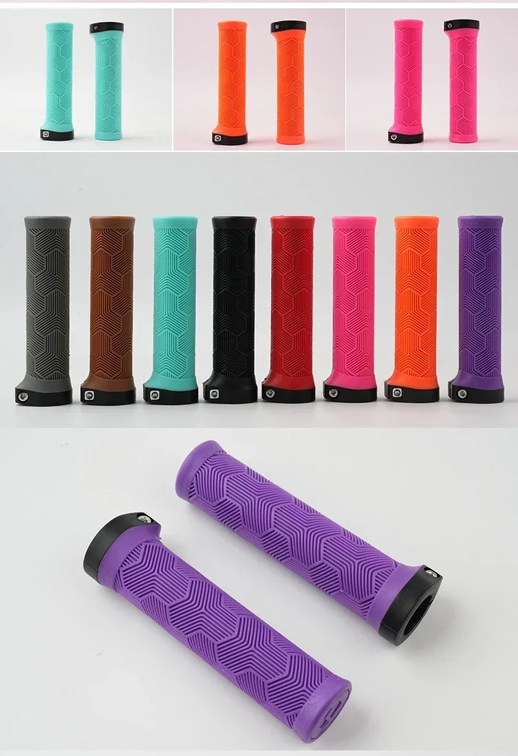 ODI Rubber Bicycle Grips 22mm Set Ergonomic MTB Handlebar Grips for Dirt Pit BMX And Mountain Bike in Purple Brown Pink Black