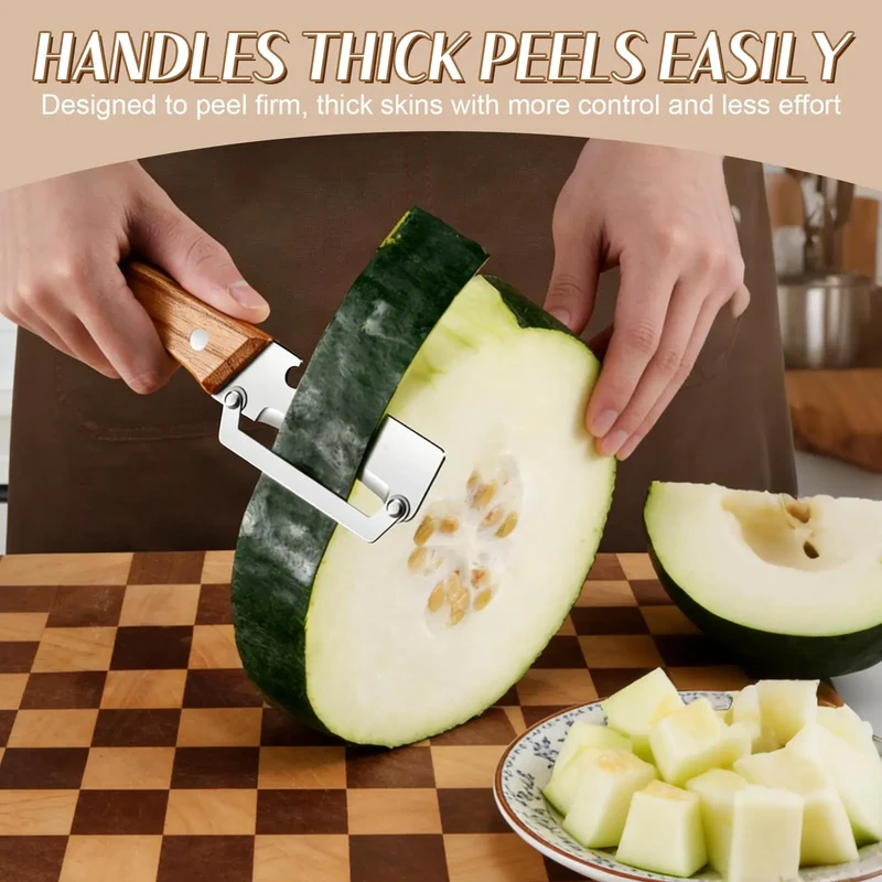 3-in-1 Vegetable Peeler with Wooden Handle and Bottle Opener, Multi-Functional Vegetable Peeler for Kitchen, Gadgets Tool