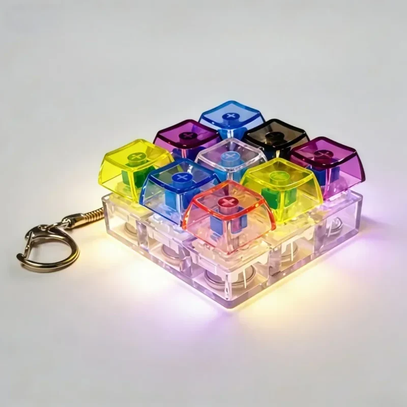 2026 HOT Multi-Style LED Light-Up Keycap Keychain Clicker Fidget Toy Stress Relief Portable Desk Accessory for Kids Adults