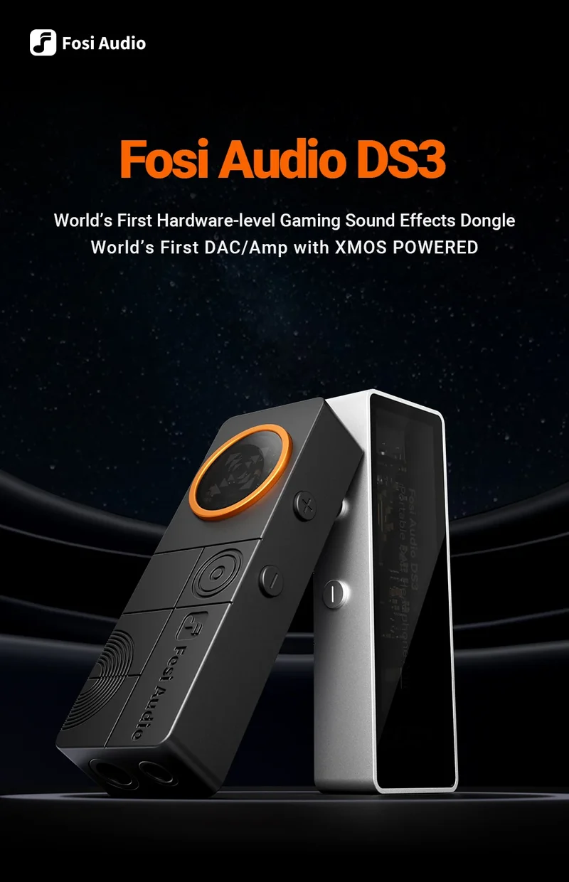 Fosi Audio DS3 DAC Amp Portable HIFI Headphone Amplifer XMOS XU316 DSD512 dongle dac 4.4mm Balanced/3.5mm Jack