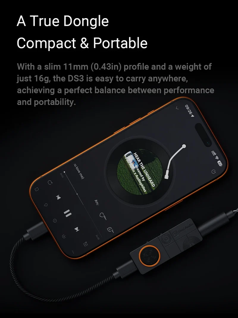 Fosi Audio DS3 DAC Amp Portable HIFI Headphone Amplifer XMOS XU316 DSD512 dongle dac 4.4mm Balanced/3.5mm Jack