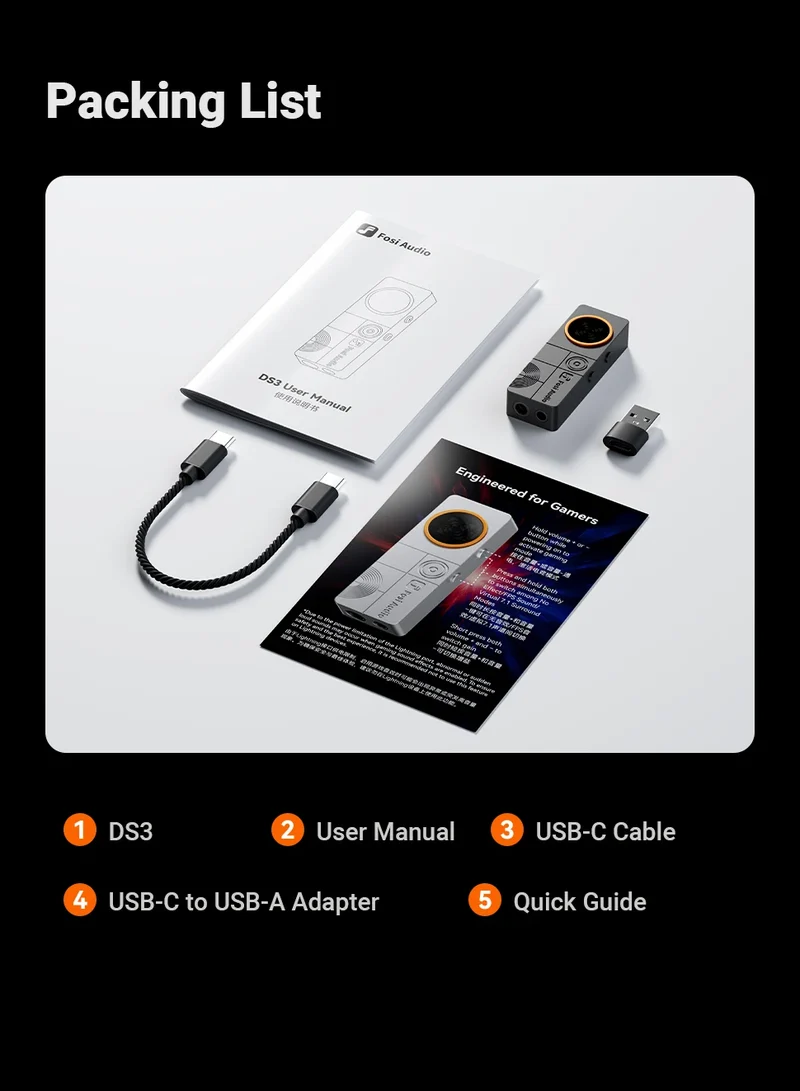 Fosi Audio DS3 DAC Amp Portable HIFI Headphone Amplifer XMOS XU316 DSD512 dongle dac 4.4mm Balanced/3.5mm Jack