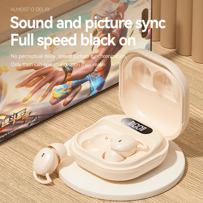 Hot-Selling M72 Mini TWS Digital Display Small Earbuds Soft Invisible Sleeping Wireless in Ear Earphones for Side Sleeping