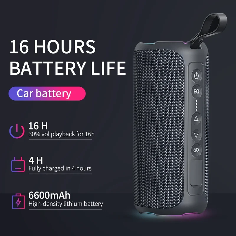 2026 New Arrivals Cyboris S7 Stereo 2.0 IPX7 Waterproof Action 40W Cylinder Super Bass Mini Wireless Speaker for Computer