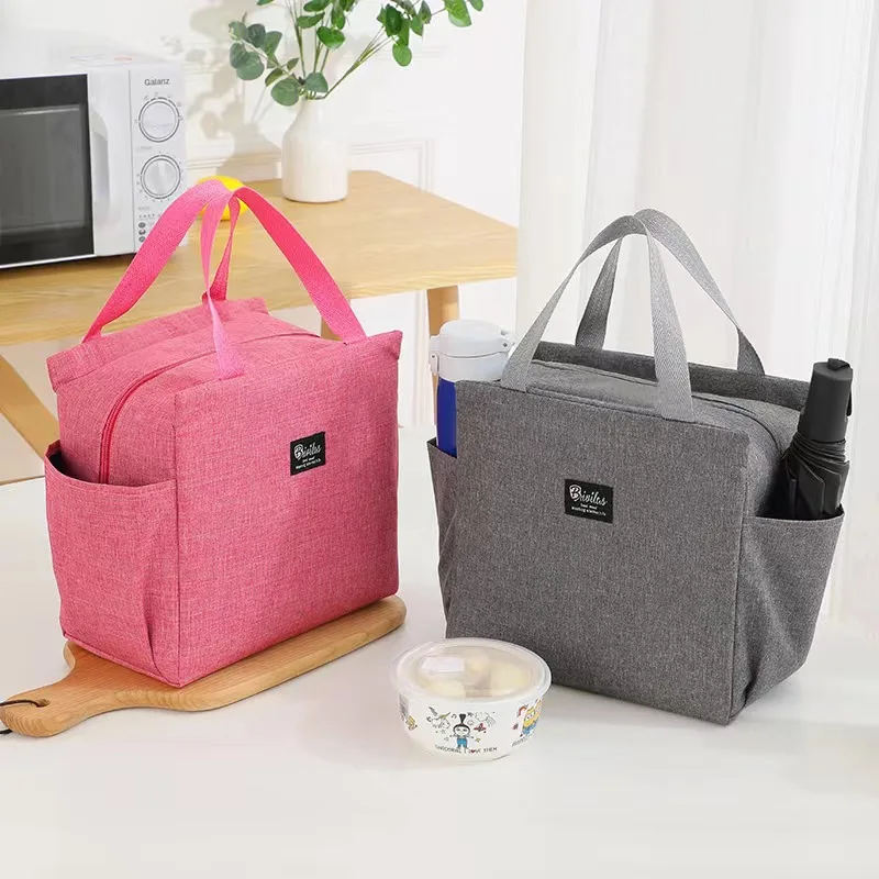 Double Pocket Insulated Bento Portable Cooler Bag Ice Pack Lunch Box Insulation Package Insulated Thermal Food Picnic Bags