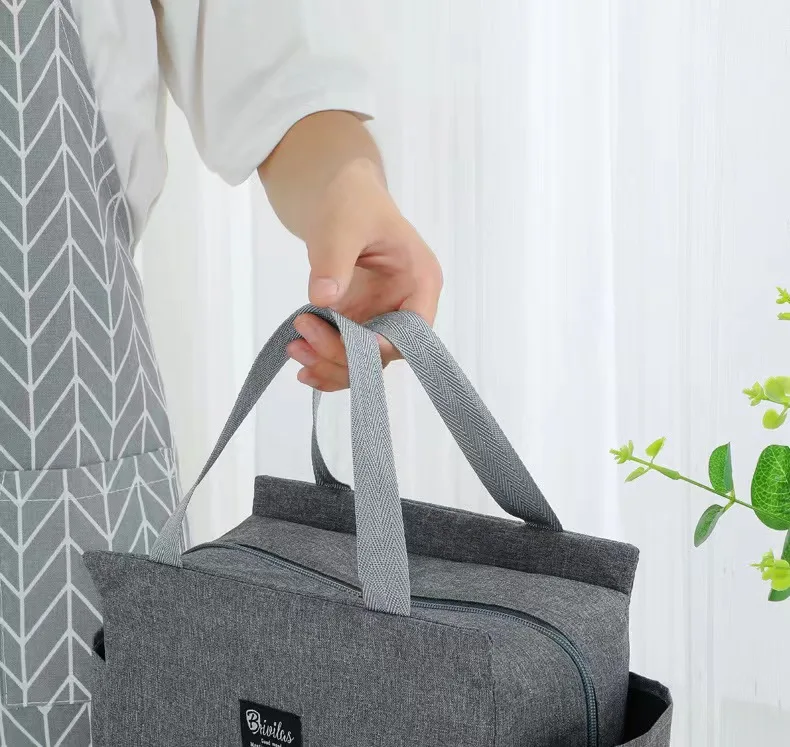 Double Pocket Insulated Bento Portable Cooler Bag Ice Pack Lunch Box Insulation Package Insulated Thermal Food Picnic Bags
