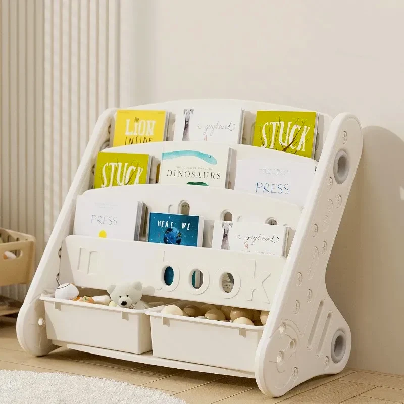 Eco-friendly Children's Bookshelf Home Bedroom Children's Picture Books Toy Storage Cabinet Snacks Sundries Organizer Rack