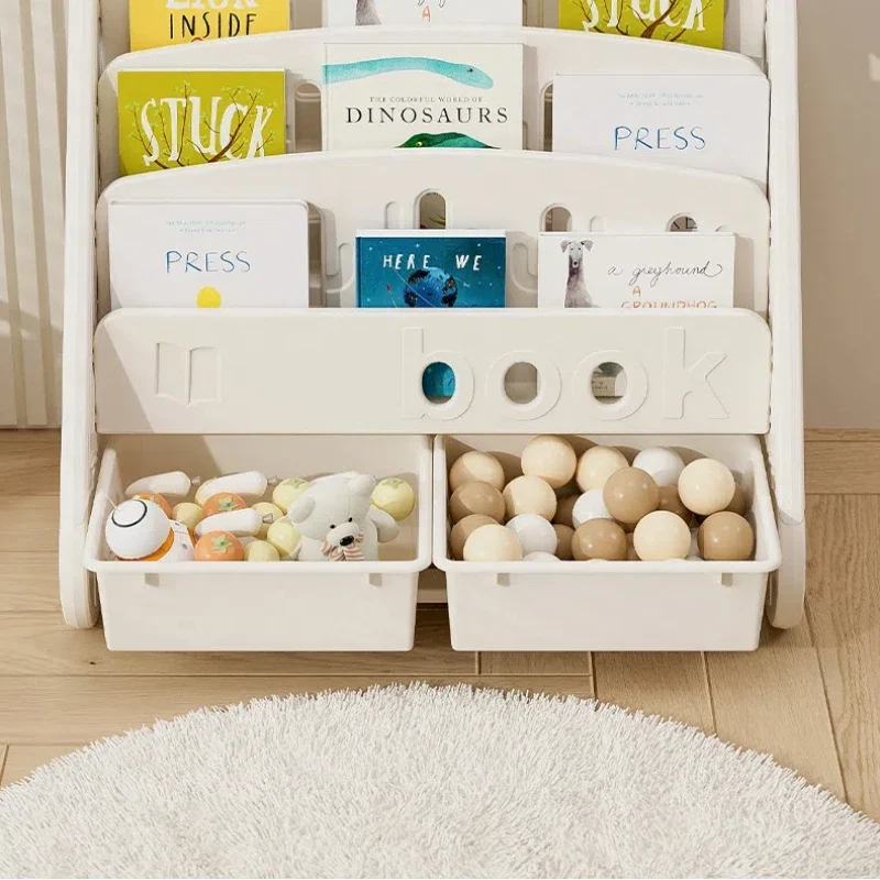 Eco-friendly Children's Bookshelf Home Bedroom Children's Picture Books Toy Storage Cabinet Snacks Sundries Organizer Rack