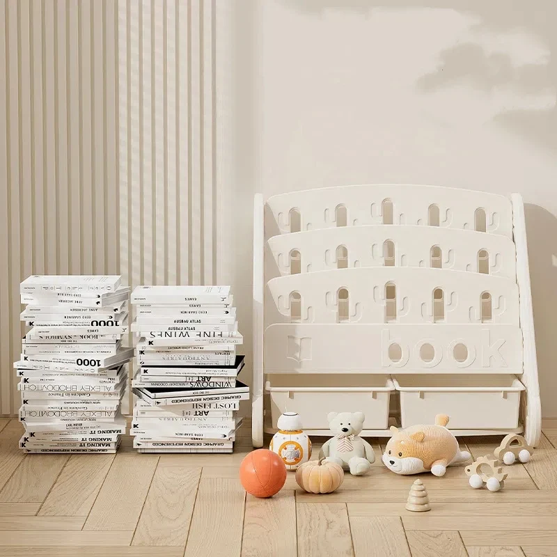 Eco-friendly Children's Bookshelf Home Bedroom Children's Picture Books Toy Storage Cabinet Snacks Sundries Organizer Rack
