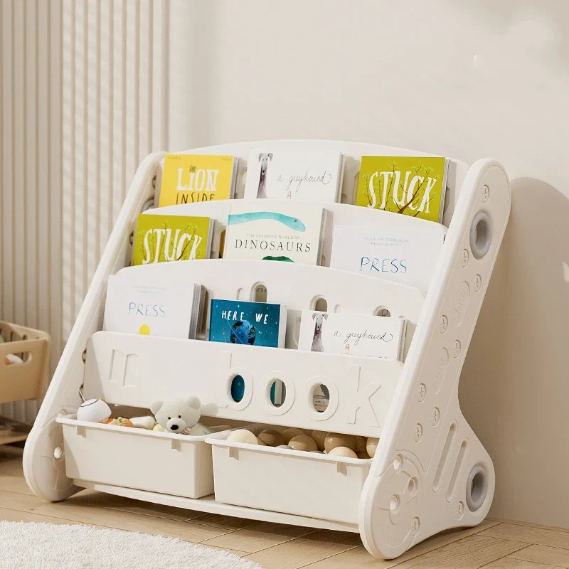 Eco-friendly Children's Bookshelf Home Bedroom Children's Picture Books Toy Storage Cabinet Snacks Sundries Organizer Rack