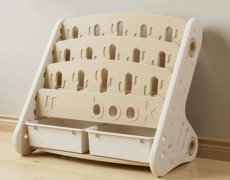 Eco-friendly Children's Bookshelf Home Bedroom Children's Picture Books Toy Storage Cabinet Snacks Sundries Organizer Rack