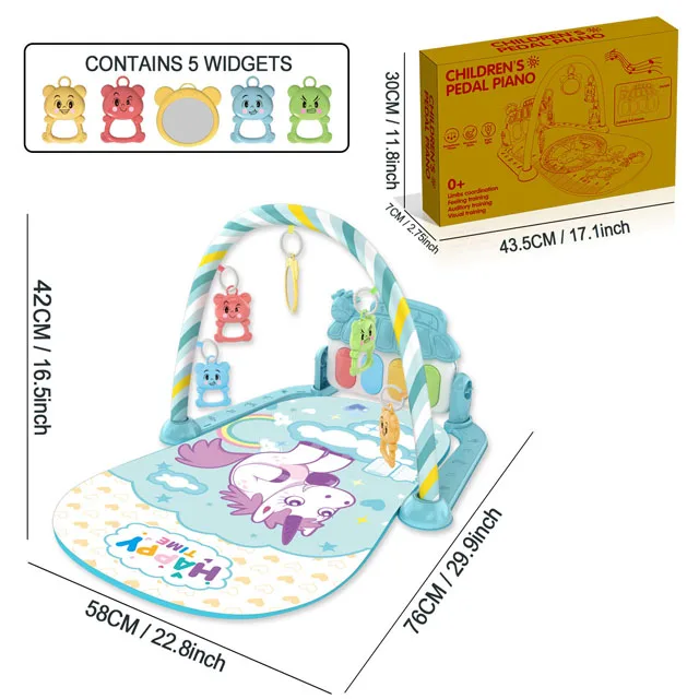 Baby Music Activity Gym Rug Play Mat Newborn Carpet Pedal Piano Keyboard Infant Fitness Rack Playmat Crawling Game Pad Toys Gift