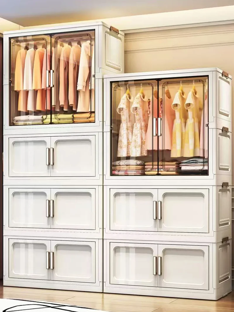 Folding Storage Cabinet Wall Mounted Foldable Locker Compact Organizer for Home Office Space Saving Design