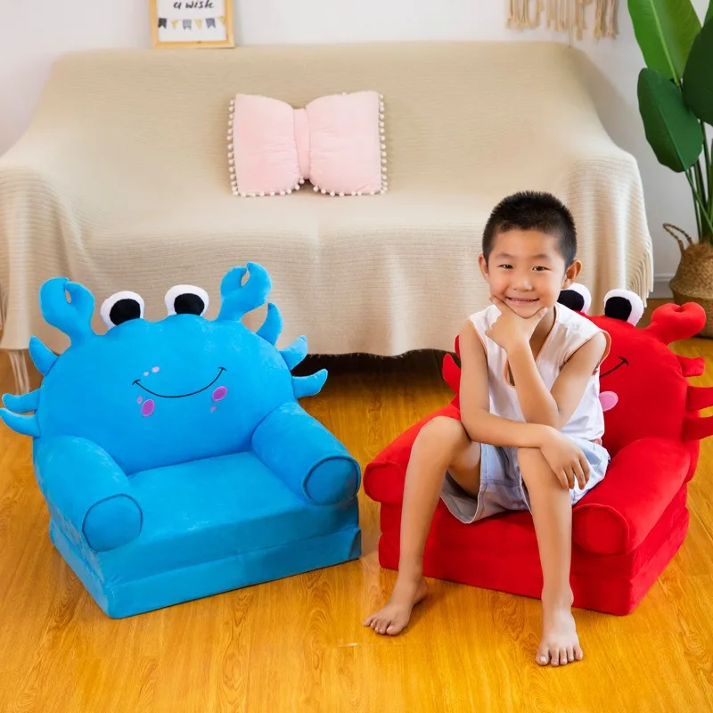 Three-layer folding children's small sofa cartoon kindergarten baby seat stool plush toy lazy sofa removable