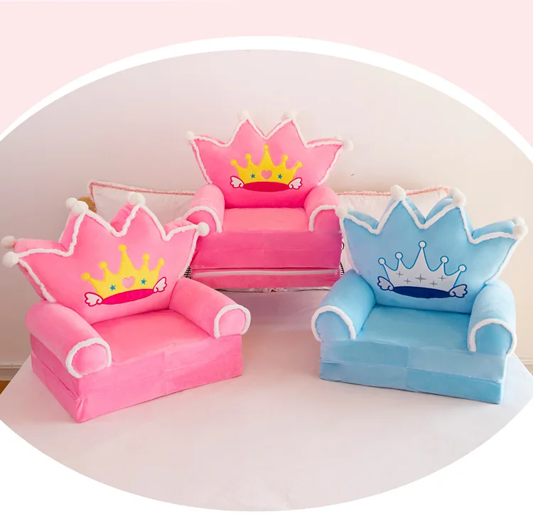 Three-layer folding children's small sofa cartoon kindergarten baby seat stool plush toy lazy sofa removable