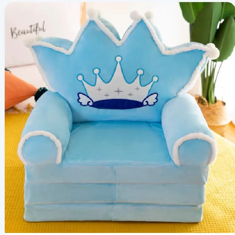 Three-layer folding children's small sofa cartoon kindergarten baby seat stool plush toy lazy sofa removable