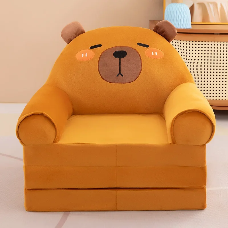 Three-layer folding children's small sofa cartoon kindergarten baby seat stool plush toy lazy sofa removable