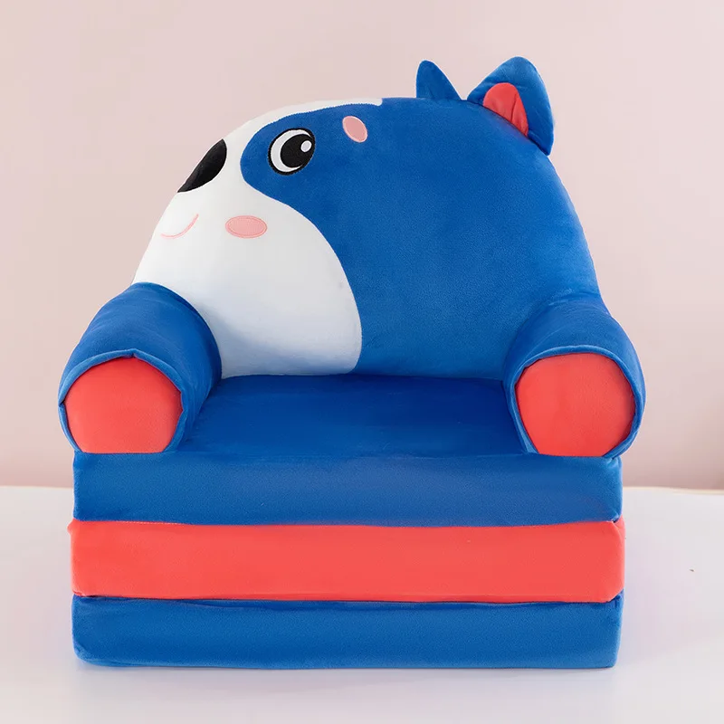 Three-layer folding children's small sofa cartoon kindergarten baby seat stool plush toy lazy sofa removable